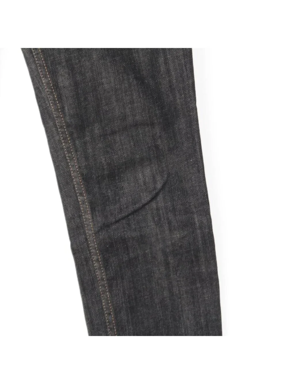 Louis Vuitton Cotton Monogram Emblem Logo Button Denim Pants Black 36